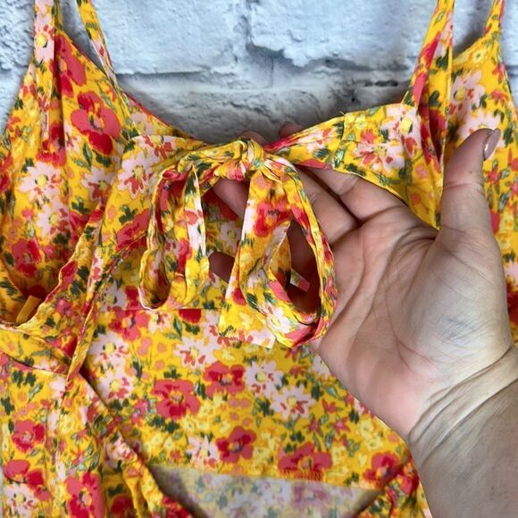 Wild Fable Mini Summer Dress Floral Tie Back Straps Ruffle Hemline Size XXL - Picture 3 of 9